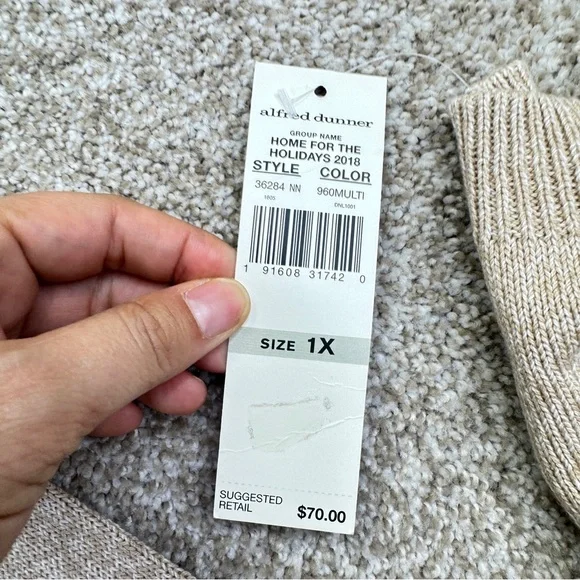 NEW Alfred Dunner Women's Beige and Pink Sweater size 1X Knit Pullover - Picture 9 of 13